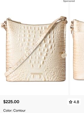Faux-Croc Crossbody Bag in Contour Cream by Brahmin